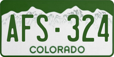 CO license plate AFS324
