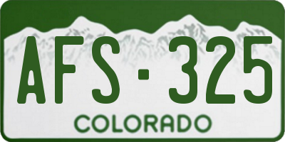 CO license plate AFS325