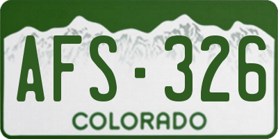CO license plate AFS326
