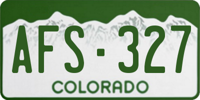 CO license plate AFS327