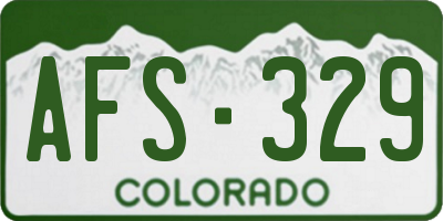 CO license plate AFS329