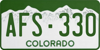 CO license plate AFS330