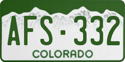 CO license plate AFS332