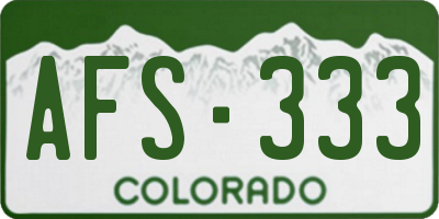 CO license plate AFS333