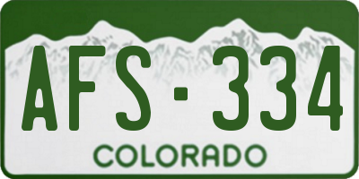 CO license plate AFS334