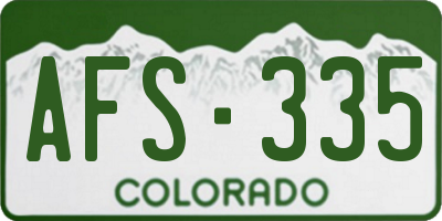 CO license plate AFS335