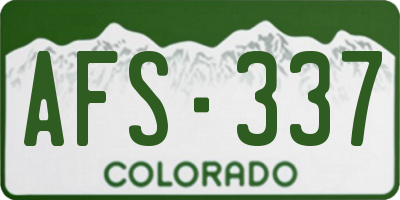 CO license plate AFS337