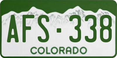 CO license plate AFS338