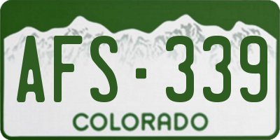CO license plate AFS339