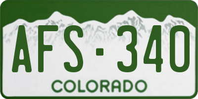 CO license plate AFS340