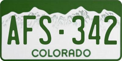 CO license plate AFS342