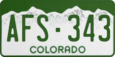 CO license plate AFS343