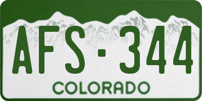 CO license plate AFS344