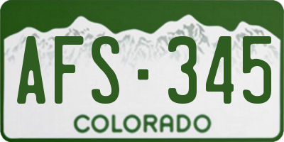 CO license plate AFS345