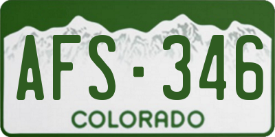 CO license plate AFS346
