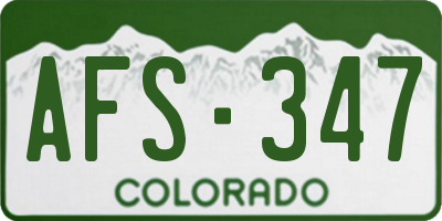 CO license plate AFS347