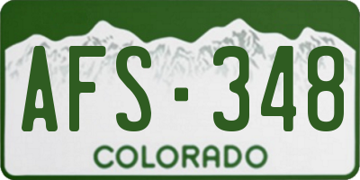 CO license plate AFS348
