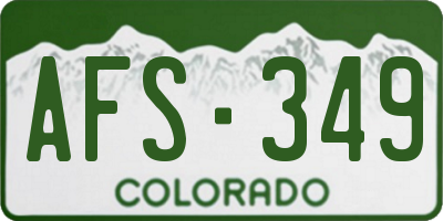 CO license plate AFS349