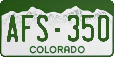 CO license plate AFS350