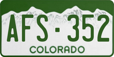 CO license plate AFS352