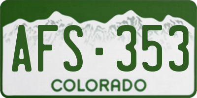 CO license plate AFS353