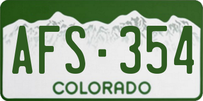 CO license plate AFS354