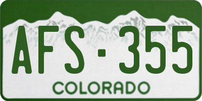 CO license plate AFS355