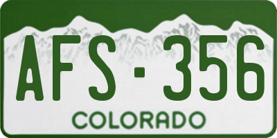 CO license plate AFS356