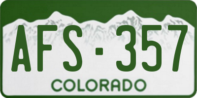 CO license plate AFS357
