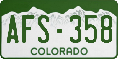 CO license plate AFS358