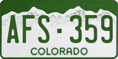 CO license plate AFS359