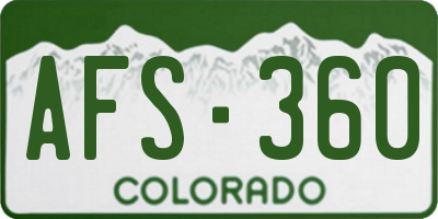 CO license plate AFS360