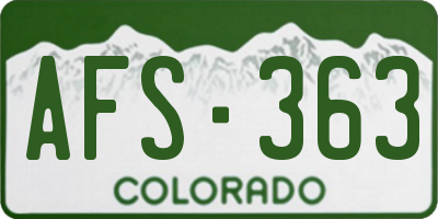 CO license plate AFS363