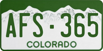 CO license plate AFS365