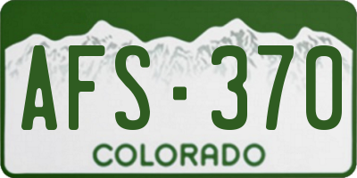 CO license plate AFS370