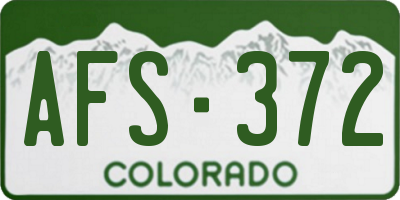 CO license plate AFS372