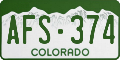 CO license plate AFS374
