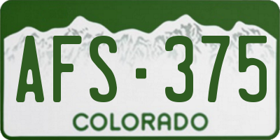 CO license plate AFS375