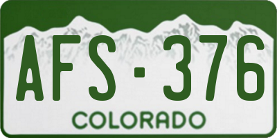 CO license plate AFS376
