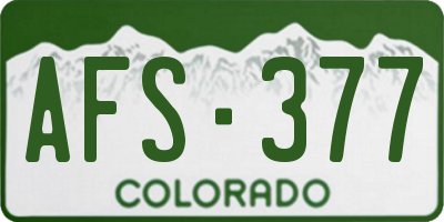 CO license plate AFS377