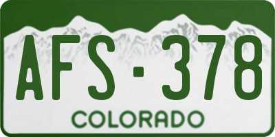 CO license plate AFS378