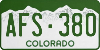 CO license plate AFS380
