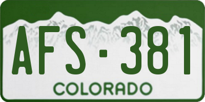 CO license plate AFS381