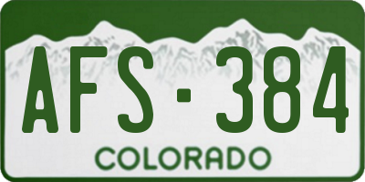 CO license plate AFS384