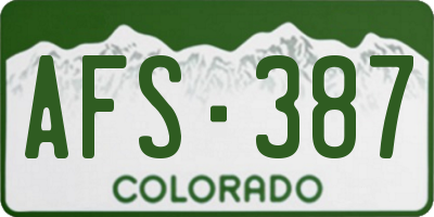 CO license plate AFS387