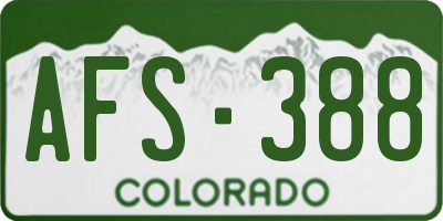 CO license plate AFS388