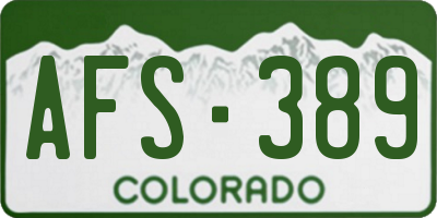 CO license plate AFS389