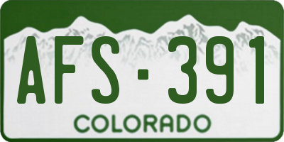 CO license plate AFS391