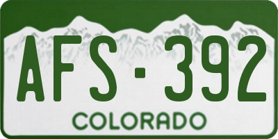 CO license plate AFS392