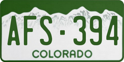 CO license plate AFS394